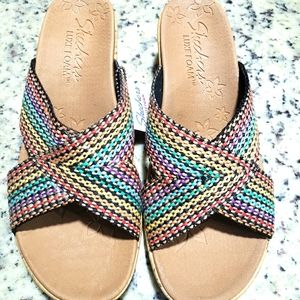 Skechers Luxefoam Beverlee Delighted Wedge Sandals size 8.5